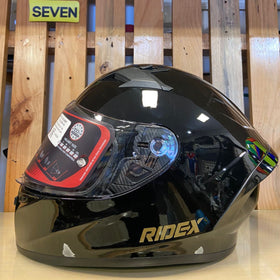 Ridex Polaris Midnight Black Glossy Helmet | 7aftermarket India