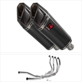 Lextek Gloss Carbon Fibre Exhaust System for Suzuki GSX 1300 R Hayabusa (2021-2023) | 7aftermarket India