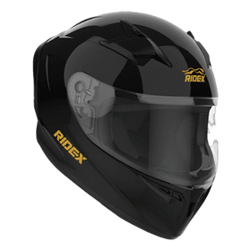 Ridex Polaris Midnight Black Glossy Helmet | 7aftermarket India