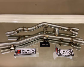 Black Widow 4-2 De-Cat Performance Exhaust Downpipes For Suzuki Hayabusa (2022-2023) | 7aftermarket India