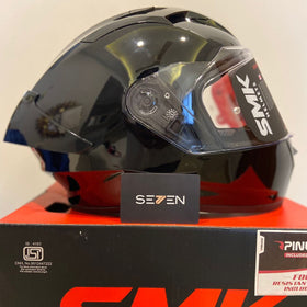 SMK Stellar Sports Full Face Helmet - Gloss Solid Black | 7aftermarket India