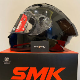 SMK Stellar Sports Full Face Helmet - Gloss Solid Black | 7aftermarket India