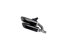Arrow Round-Sil Titanium Dark Double (Upper & Lower) Exhaust Muffler For Ducati Monster 950 (2021-22) | 7aftermarket India