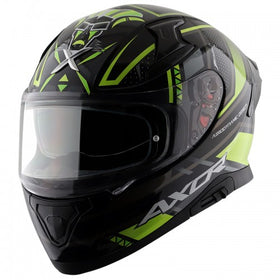 Axor Apex Tiki (Black-Neon-Yellow) Gloss Helmet | 7AfterMarket India