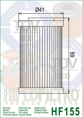 HiFlo Filtro Premium Oil Filter for KTM Duke 200 (HF155)