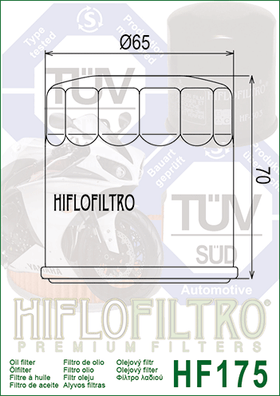 HiFlo Filtro Premium Oil Filter for Indian Roadmaster 2015-2019 (HF175)