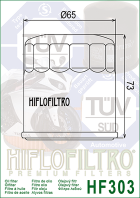HiFlo Filtro Premium Oil Filter for Kawasaki Z900 (HF303)