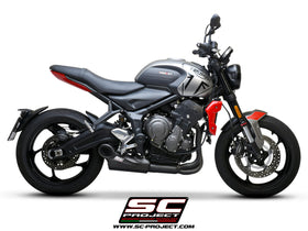 SC Project STR-1 Full 3-1 Stainless Steel Matt-Black Ceramic Painting Exhaust System for Triumph Trident 660 (2021-2022)