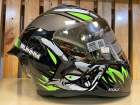 Vega Bolt Bunny Black Green Helmet | 7aftermarket India