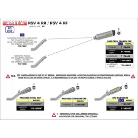 Arrow Pro-Race Titanium Silencer kit  for Aprilia RSV4 RF (2016-19) | 7aftermarket India