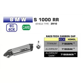 Arrow Race-Tech Aluminum Silencer With Carby End Cap For BMW S 1000 RR (2017>) | 7aftermarket India
