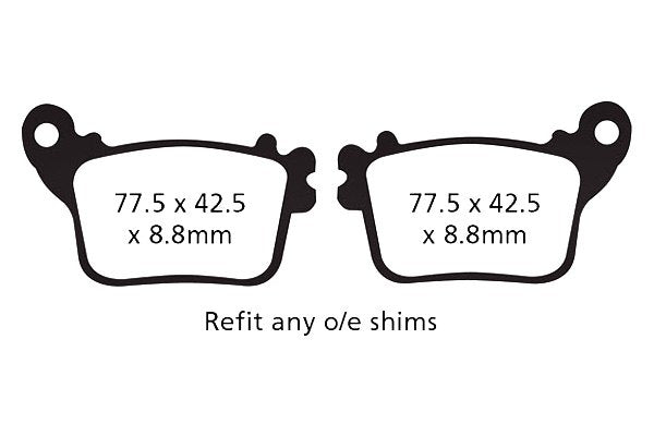 EBC Rear Brake Pads for Kawasaki Ninja ZX10R (FA436HH