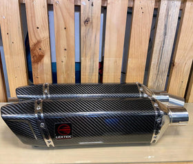 Lextek Gloss Carbon Fibre Exhaust System for Suzuki GSX 1300 R Hayabusa (2021-2023) | 7aftermarket India