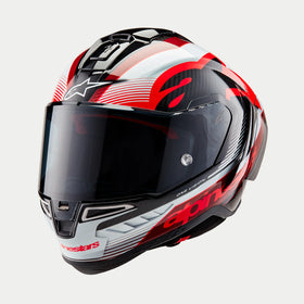 Alpinestars Supertech R10 Team Helmet - Black/Carbon Red/White Glossy | 7aftermarket India 