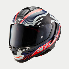 Alpinestars Supertech R10 Team Helmet - Black/Carbon Red Fluo/Blue Matte | 7aftermarket India 