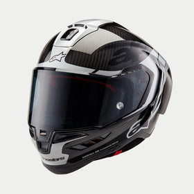 Alpinestars Supertech R10 Element Helmet - Black/Carbon Silver/Black Glossy | 7aftermarket India 