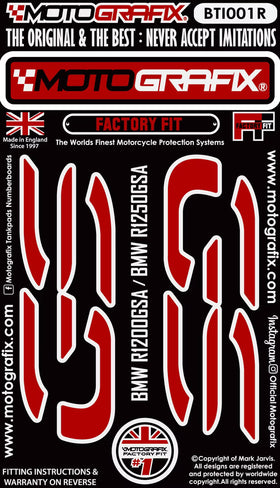 Motografix 3D Gel Tank/Knee Protector For BMW R1250GSA 2014-2023 GS Logo Infills