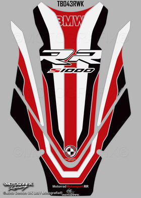 Motografix 3D Gel Tank Pad Protector For BMW S1000RR 2019-2021 Black+Red | 7aftermarket India 