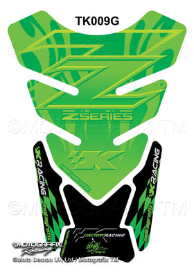 Motografix 3D Gel Tank Pad Protector For Kawasaki Z Series Z750 / Z1000 Green | 7aftermarket India 