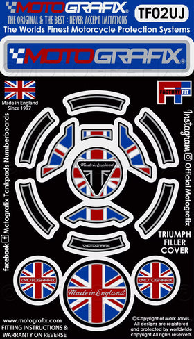 Motografix Gel Tank Gas Cover For Triumph 2018-2022 Union Jack | 7aftermarket India 