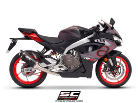 SC Project SC1-S Carbon 2-1 Stainless Steel Full Exhaust System for Aprilia RS 457 2024+ | 7aftermarket SC Project India 