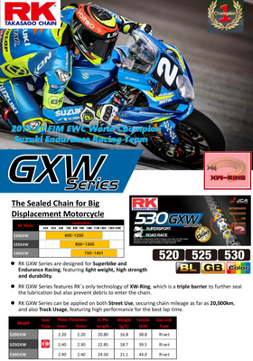 RK BB 520 GXW XW-Ring Blue Chain | 7aftermarket India 