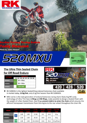 RK GB 520 MXU UW-Ring Gold Chain for Off Road Enduro | 7aftermarket India 