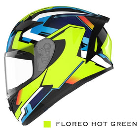 Ridex Polaris Floreo Hotlemon Glossy Helmet | 7aftermarket India