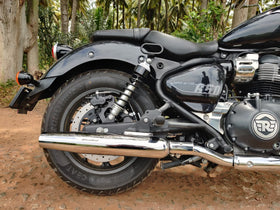 PoweRage Slip-On Exhaust for Royal Enfield Super Meteor 650 (Brushed Steel Finish)