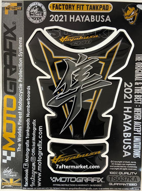 Motografix 3D Gel Tank Pad Protector for Suzuki GSX1300R Hayabusa 2021 Black Grey | 7aftermarket India 