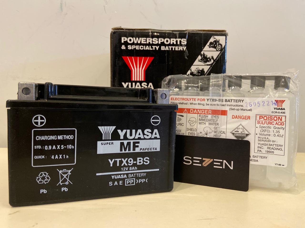 Yuasa YTX9-BS AGM Battery for Kawasaki Z400 2019-2020