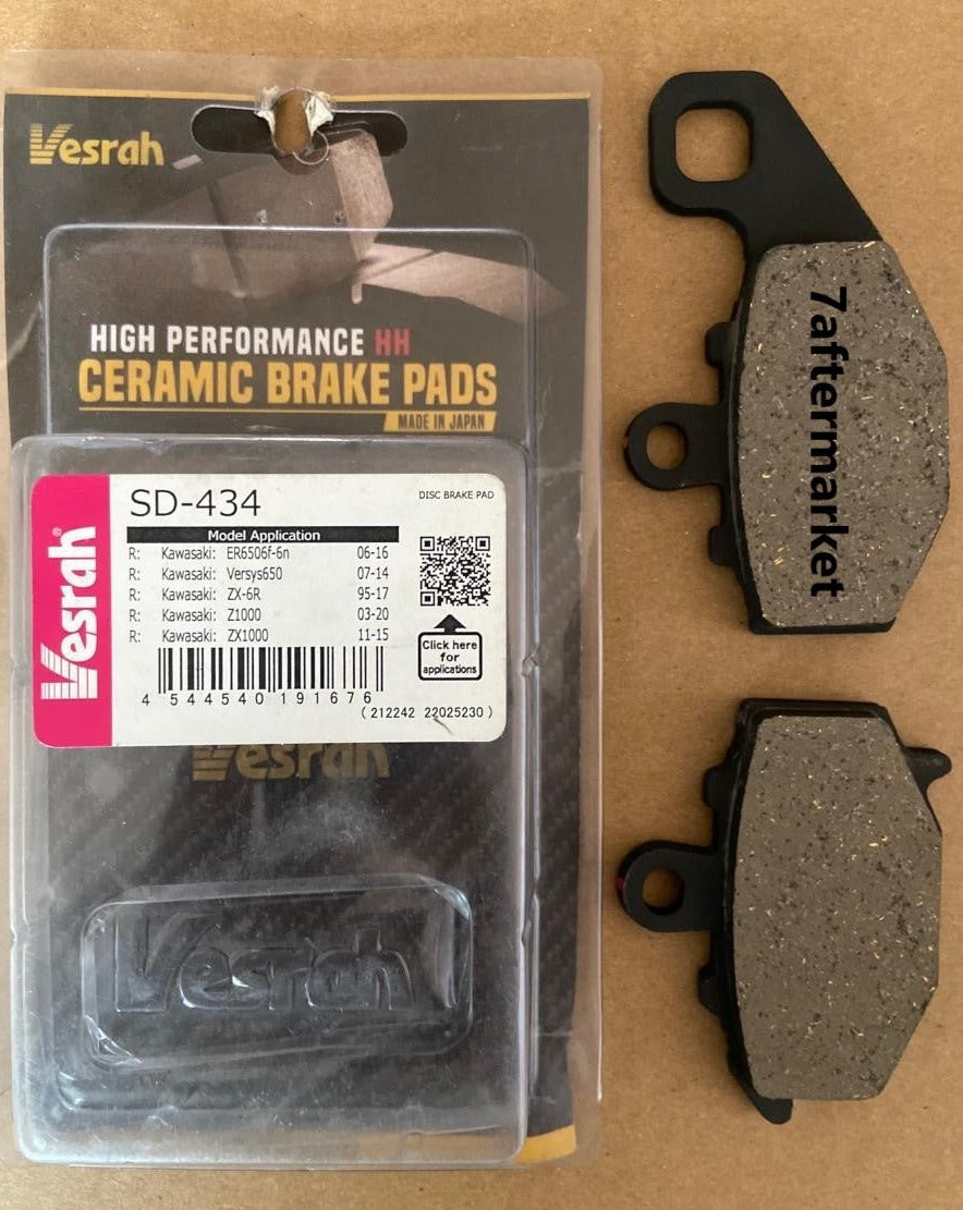 Vesrah Ceramic Rear Brake Pads for Kawasaki Z1000 (SD-434