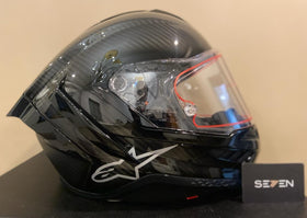 Alpinestars Supertech R10 Solid Helmet - Black Carbon Matte & Glossy | 7aftermarket India 