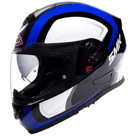 SMK Twister Twilight Full Face Helmet - Black Blue White