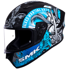 SMK Stellar Samurai Full Face Helmet - Blue White