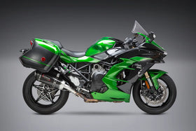 Yoshimura Alpha Stainless Slip-On Exhaust, W/ Carbon Fiber Muffler For Kawasaki Ninja H2 SX (2018-21) | 7aftermarket India