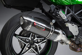 Yoshimura Alpha Stainless Slip-On Exhaust, W/ Carbon Fiber Muffler For Kawasaki Ninja H2 SX (2018-21) | 7aftermarket India
