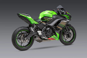 Yoshimura Race Alpha Stainless Full Exhaust, W/ Carbon Fiber Muffler For Ninja 650 (2017-23) | 7aftermarket India