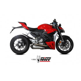 MIVV Delta Race Stainless Steel Slip-on Exhaust For Ducati Streetfighter V2 2022> | 7aftermarket India 