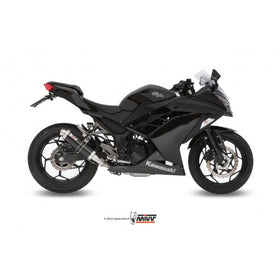 MIVV GP Black Full System Exhaust 2x1 for Kawasaki Ninja 300 2013> | 7aftermarket India 