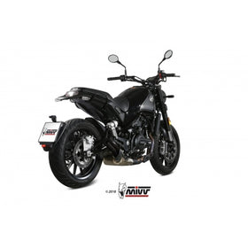 MIVV Double Gun Black Slip-on Exhaust for BENELLI LEONCINO 500 | 7aftermarket India 
