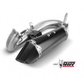 MIVV Delta Race Black Slip-on Exhaust For Ducati Streetfighter V2 2022> | 7aftermarket India 
