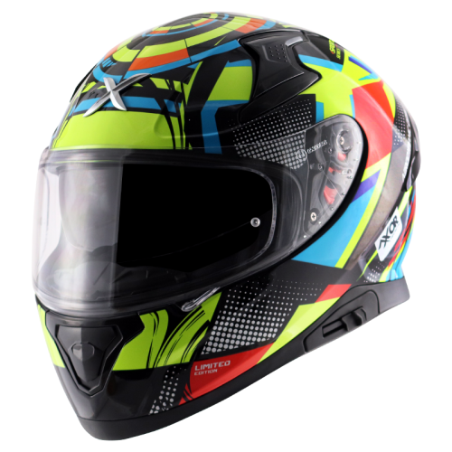 Axor Apex Vivid Helmet Black Neon Yellow 7aftermarket India
