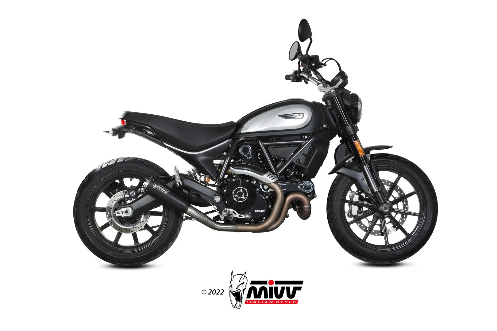MIVV X M1 Black Slip on Exhaust For Ducati Scrambler 800 Icon