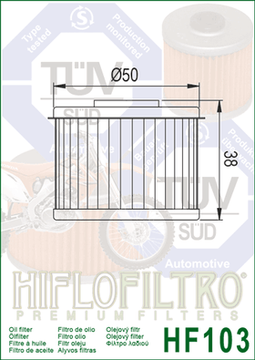 HiFlo Filtro Premium Oil Filter for Honda CB300R (HF103)