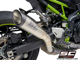 SC Project S1 Titanium with Carbon Fiber Slip-On Exhaust for Kawasaki Z900 2020-2021