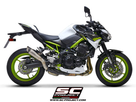 SC Project S1 Titanium with Carbon Fiber Slip-On Exhaust for Kawasaki Z900 2020-2021