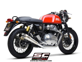 SC Project Conico 70s brushed Stainless Steel Exhaust System for Royal Enfield Interceptor 650 (2019-2022) | 7aftermarket India 
