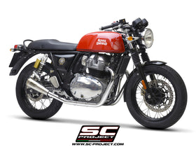 SC Project S1-GP brushed Stainless Steel Exhaust System for Royal Enfield Interceptor 650 (2019-2022) | 7aftermarket India 