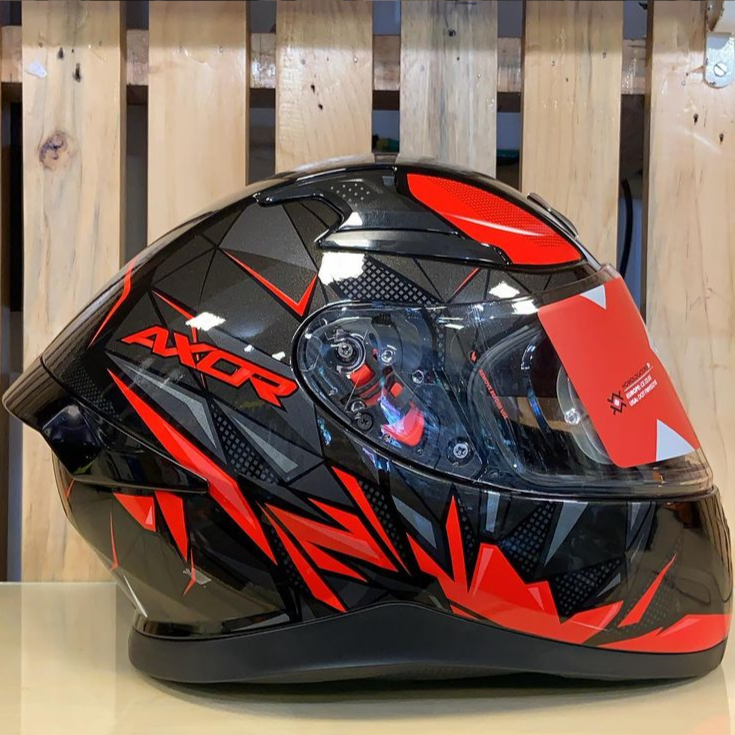 Axor Apex Hunter Helmet Glossy Black Red 7aftermarket India